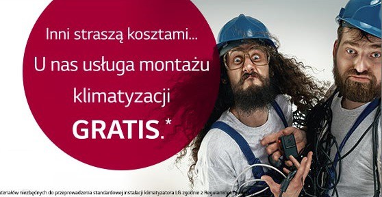 Klimatyzator LG z usługą instalacji gratis!